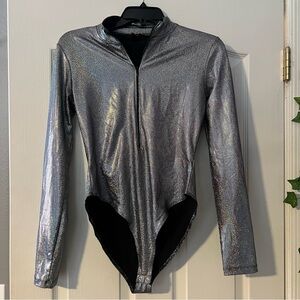 Forever 21 Silver Metallic Bodysuit